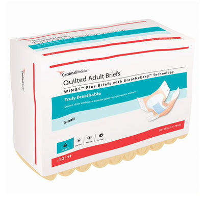 Wings™ Quilted Plus with BreatheEasy™ Technology Incontinence Brief, Small, 1 Bag of 12 () - Img 3