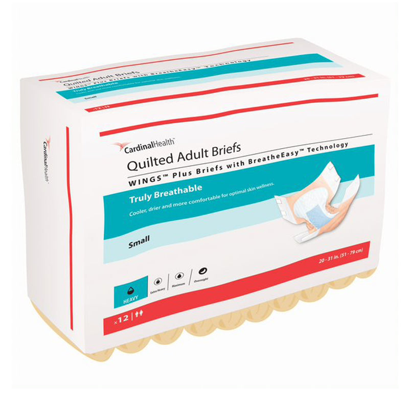 Wings™ Quilted Plus with BreatheEasy™ Technology Incontinence Brief, Small, 1 Bag of 12 () - Img 3