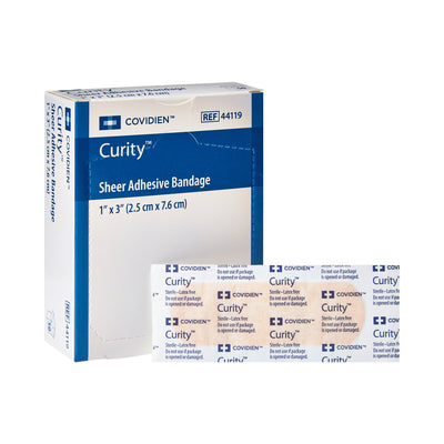 Curity™ Sheer Adhesive Strip, 1 x 3 Inch, 1 Case of 3600 (General Wound Care) - Img 1