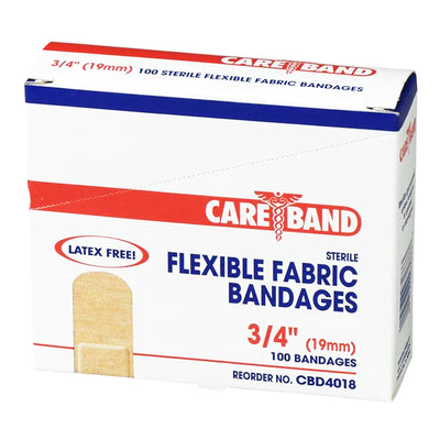 Careband™ Tan Fabric Adhesive Strip, 3/4 x 3 Inch, 1 Box of 100 (General Wound Care) - Img 1