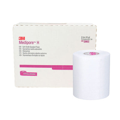 3M™ Medipore™ H Cloth Medical Tape, 3 Inch x 10 Yard, White, 1 Roll (General Wound Care) - Img 1