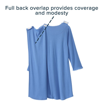 Silverts® Shoulder Snap Patient Exam Gown, X-Large, Blue, 1 Each (Gowns) - Img 7