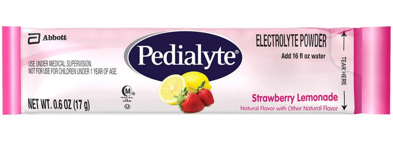 Pedialyte® Powder Packs Strawberry Lemonade Pediatric Oral Electrolyte Solution, 0.6 oz. Individual Packet, 1 Pack of 6 () - Img 1