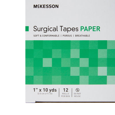 McKesson Paper Medical Tape, 1 Inch x 10 Yard, White, 1 Box of 12 (General Wound Care) - Img 8