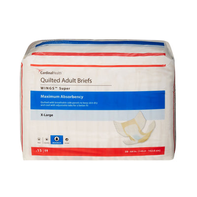 Wings™ Super Quilted Maximum Absorbency Incontinence Brief, Extra Large, 1 Bag of 15 () - Img 1