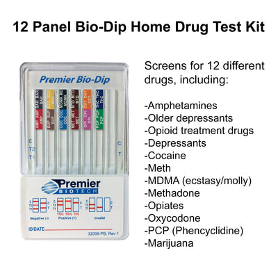 Premier Bio-Dip 12-Drug Panel Drugs of Abuse Test, 1 Case of 25 (Test Kits) - Img 2