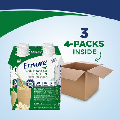 Ensure® Plant Based Protein Nutrition Shake Vanilla Oral Protein Supplement, 11 oz. Carton, 1 Pack of 4 (Nutritionals) - Img 7