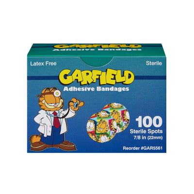 ASO Round Kid Design (Garfield) Adhesive Spot Bandage, 7/8 Inch, 1 Box (General Wound Care) - Img 2