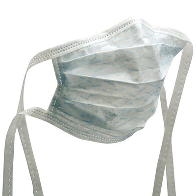 3M Surgical Mask, Latex-Free, Tie Closure, Pleated, White, 1 Case of 600 (Masks) - Img 3