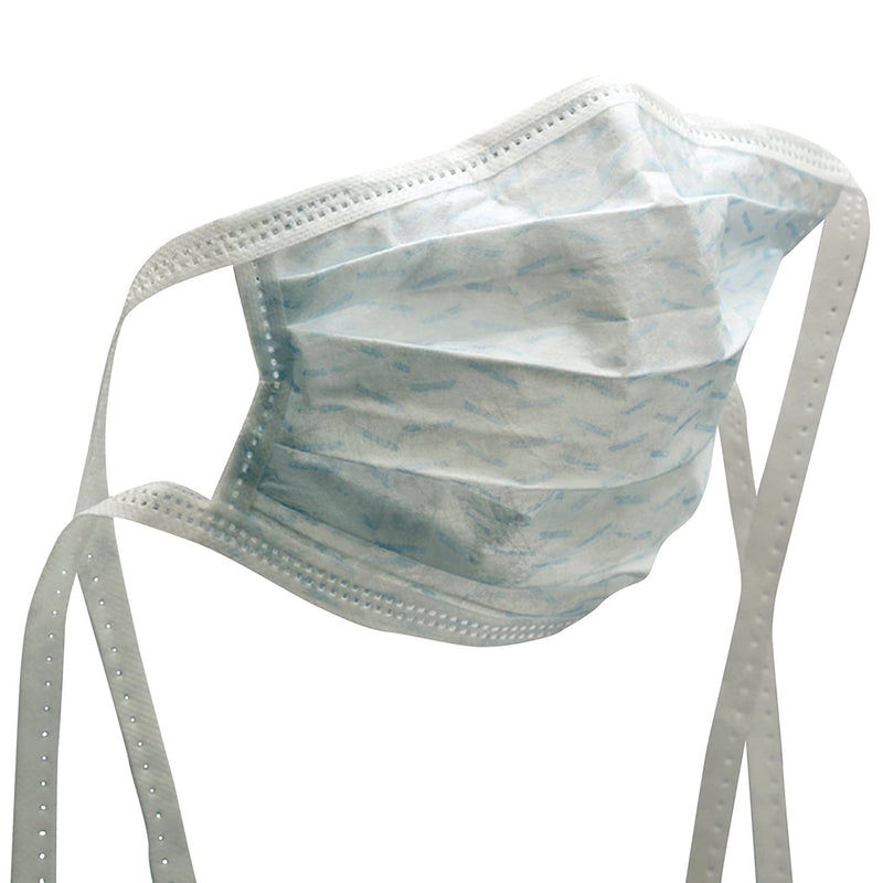 3M Surgical Mask, Latex-Free, Tie Closure, Pleated, White, 1 Box of 50 (Masks) - Img 3