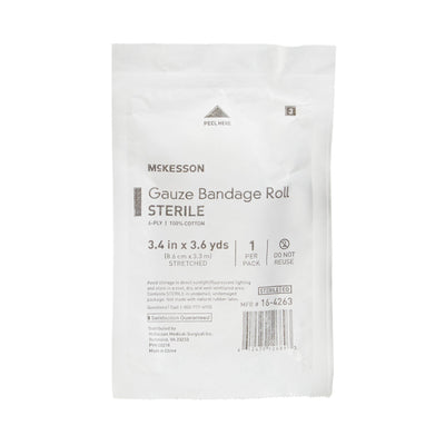 McKesson Sterile Fluff Bandage Roll, 3-2/5 Inch x 3-3/5 Yard, 1 Case of 96 (General Wound Care) - Img 3