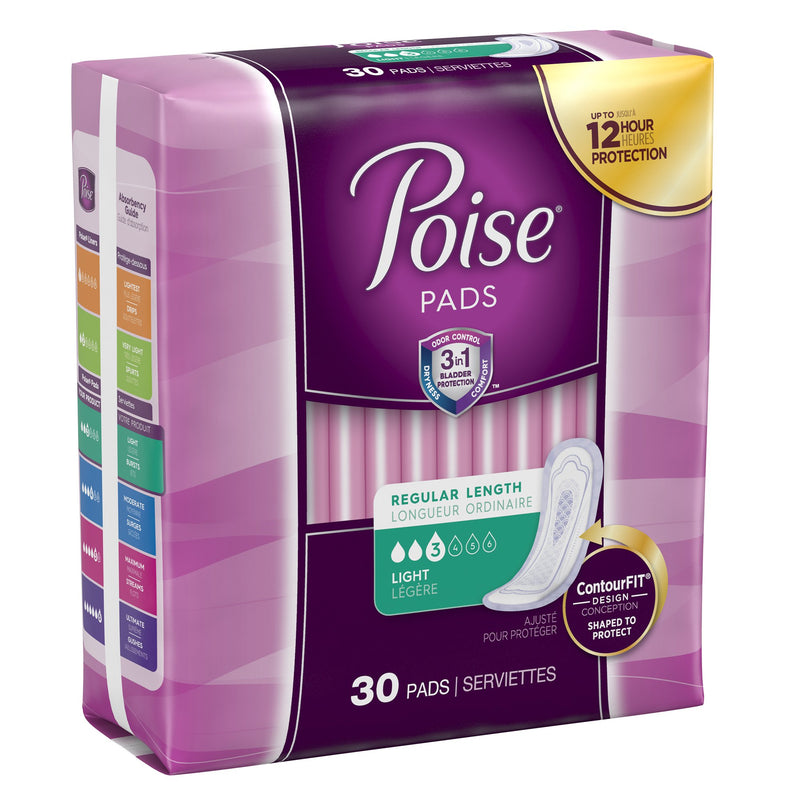 Poise Bladder Control Pads, Light Absorbency, Regular Length, 1 Pack of 30 () - Img 3