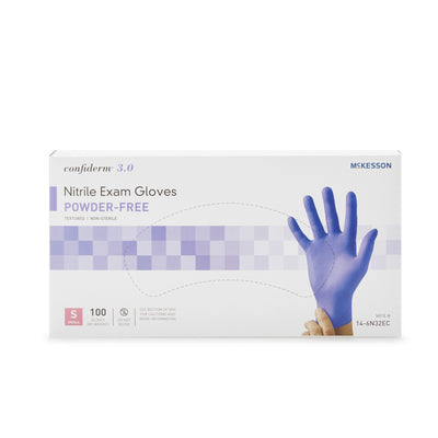 McKesson Confiderm® 3.0 Nitrile Exam Glove, Small, Blue, 1 Box of 100 () - Img 2