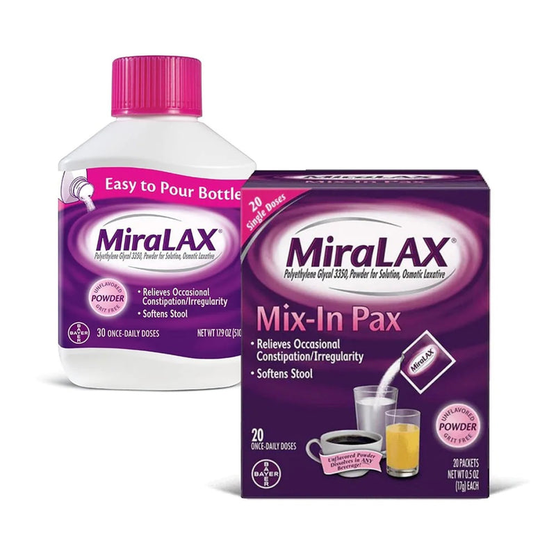 MiraLAX® Polyethylene Glycol 3350 Laxative, 1 Box of 24 (Over the Counter) - Img 4