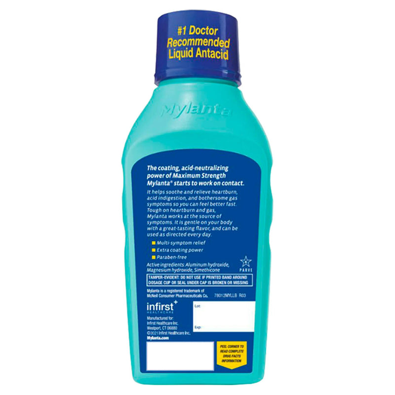 Mylanta® Max Aluminum Hydroxide / Magnesium Hydroxide / Simethicone Antacid, 12-ounce Bottle, 1 Each (Over the Counter) - Img 2