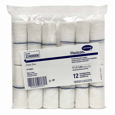 Flexicon® NonSterile Conforming Bandage, 4 Inch x 4-1/10 Yard, 1 Bag of 12 (General Wound Care) - Img 1