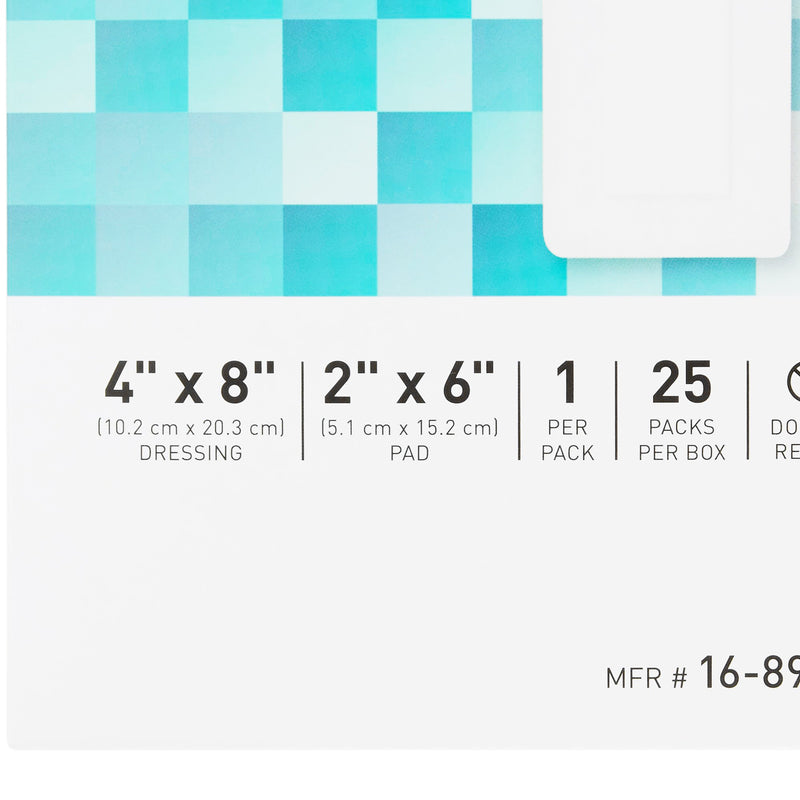 McKesson White Adhesive Dressing, 4 x 8 Inch, 1 Box of 25 (General Wound Care) - Img 3