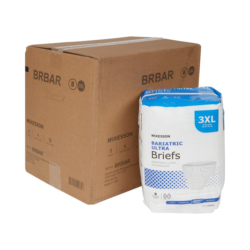 McKesson Ultra Plus Heavy Absorbency Bariatric Incontinence Brief, 3X-Large, 1 Bag () - Img 6