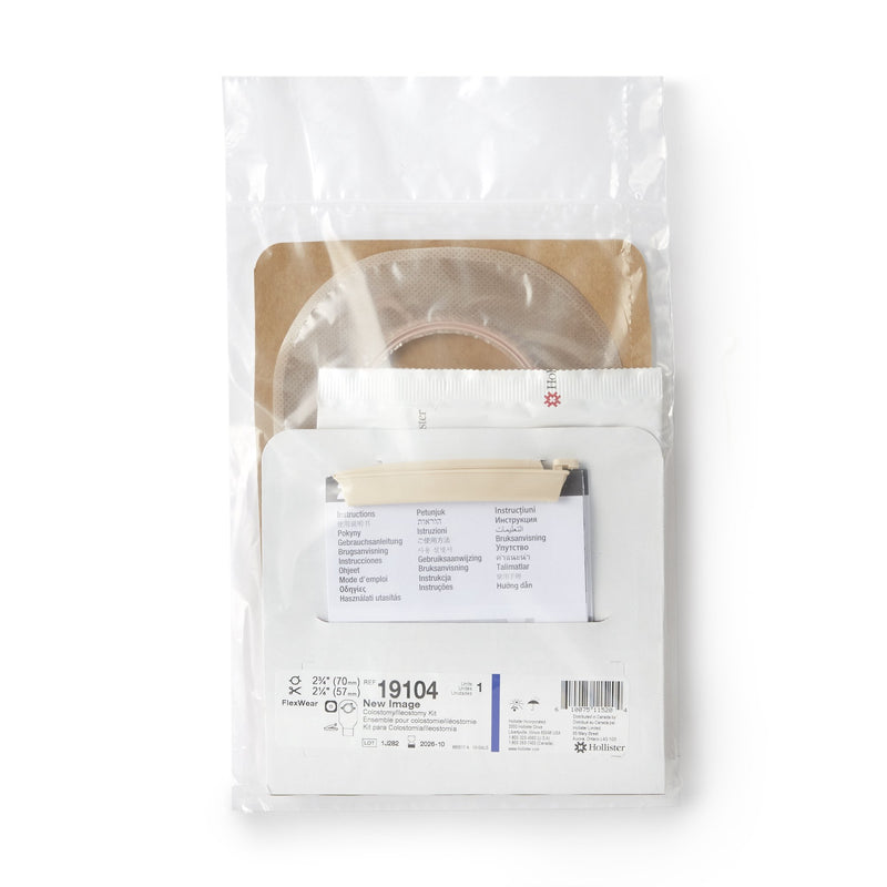 New Image™ Two-Piece Drainable Clear Ileostomy /Colostomy Kit, 12 Inch Length, 2¾ Inch Flange, 1 Box of 5 (Ostomy Pouches) - Img 3