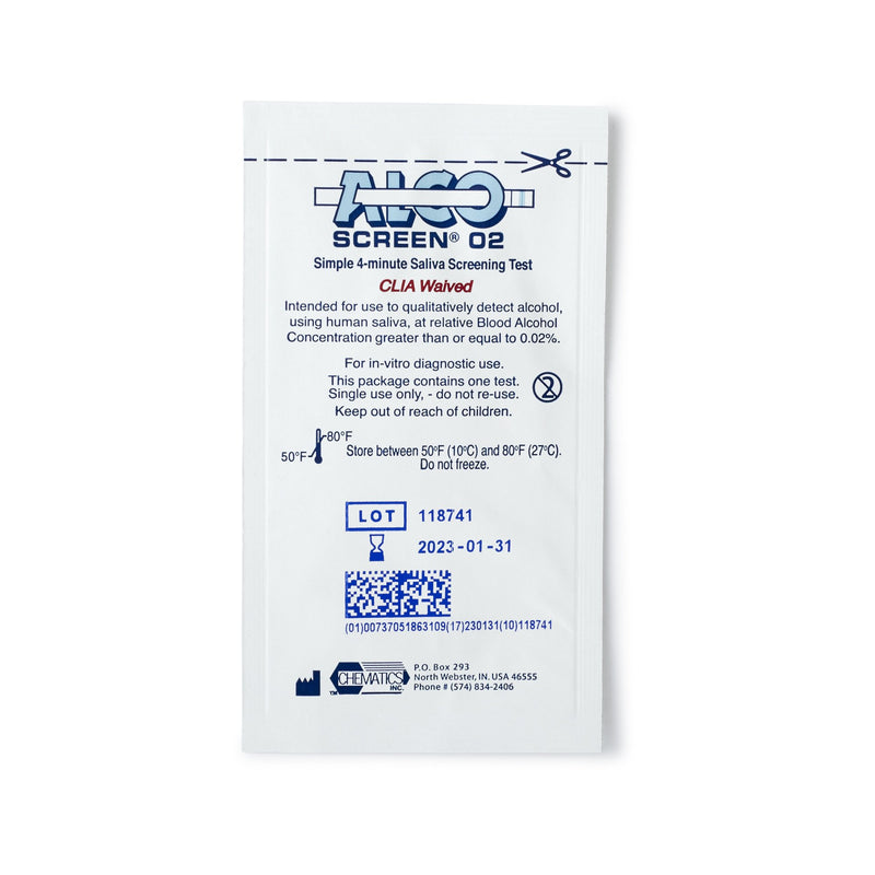 Alco-Screen® .02 Saliva Alcohol Screen Rapid Test, 1 Box of 24 (Test Kits) - Img 3