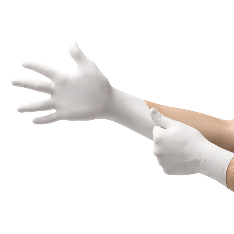 Soft White Nitrile Exam Glove, Small, White, 1 Box () - Img 2