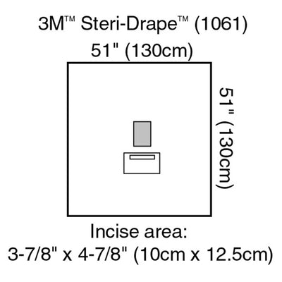 3M™ Steri-Drape™ Sterile Medium EENT Drape, 51 x 51 Inch, 1 Case of 40 (Procedure Drapes and Sheets) - Img 1