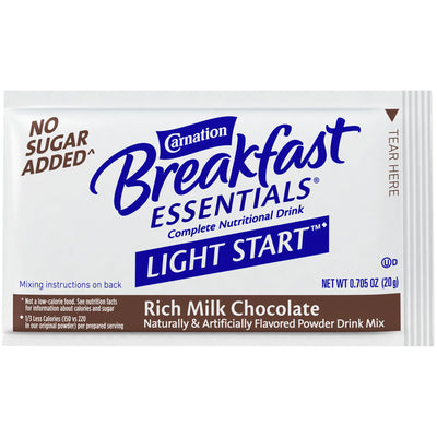 Carnation Breakfast Essentials® Light Start Chocolate Oral Supplement, 20 Gram Packet, 1 Box of 8 (Nutritionals) - Img 4