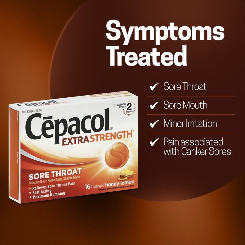 Cepacol® Extra Strength Benzocaine / Menthol Sore Throat Relief, 1 Box (Over the Counter) - Img 4