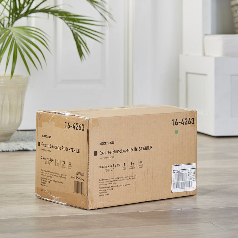 McKesson Sterile Fluff Bandage Roll, 3-2/5 Inch x 3-3/5 Yard, 1 Case of 96 (General Wound Care) - Img 9