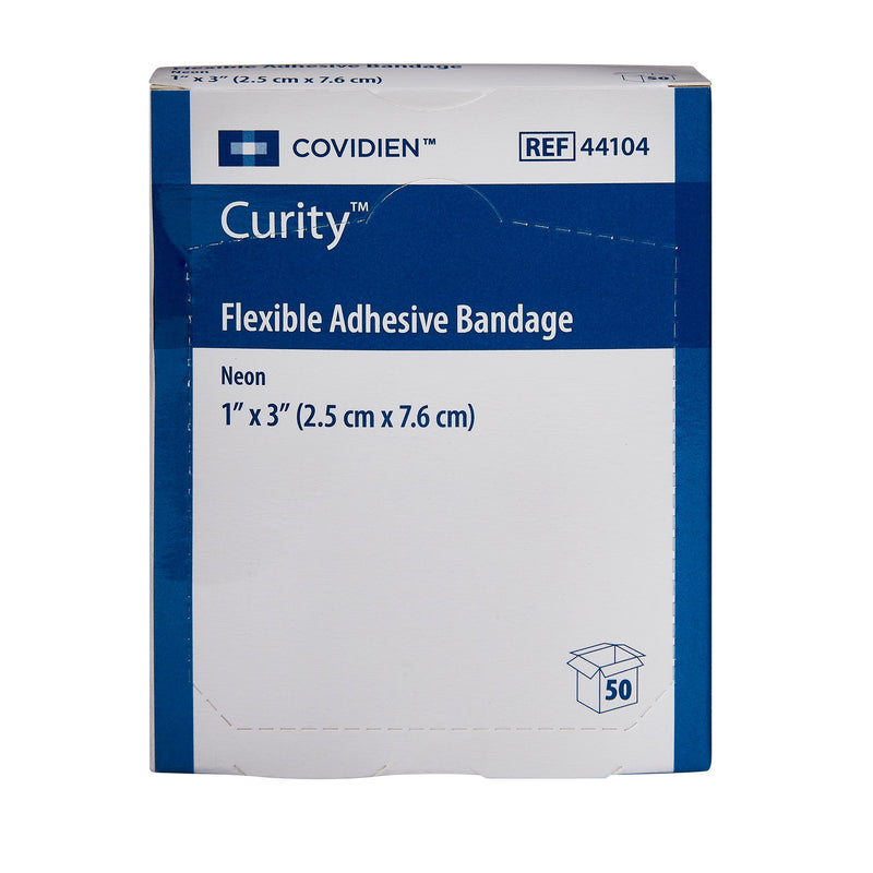 Curity™ Neon Adhesive Strip, 1 x 3 Inch, 1 Box of 50 (General Wound Care) - Img 2