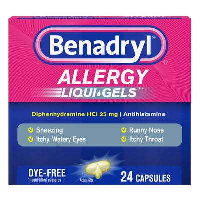 Benadryl® Diphenhydramine Allergy Relief, 1 Box (Over the Counter) - Img 1