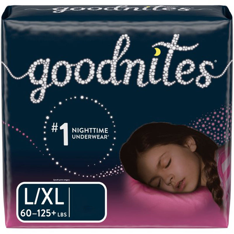 Goodnites® Girls Heavy Absorbency Nighttime Underwear, X-Large, 1 Pack of 9 () - Img 1