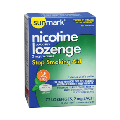 sunmark® 2 mg Nicotine Polacrilex Stop Smoking Aid, 1 Pack of 72 (Over the Counter) - Img 1