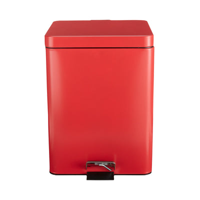 McKesson Trash Can with Plastic Liner, Square, Steel, Step-On, 20 QT, Red, 1 Each (Waste Receptacles) - Img 7