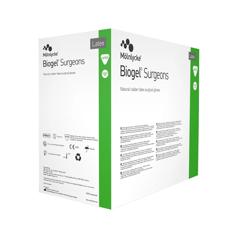 Biogel® Surgeons Latex Surgical Glove, Size 8.5, Straw Color, 1 Box of 50 () - Img 3