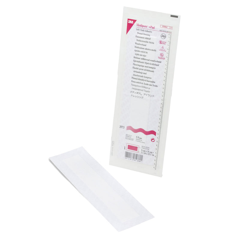 3M™ Medipore™ + Pad Soft Cloth Adhesive Dressing, 3½ x 13¾ Inch, 1 Case of 100 (General Wound Care) - Img 3