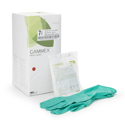 Gammex® Non-Latex Polyisoprene Surgical Glove, Size 7.5, Green, 1 Box of 50 () - Img 1