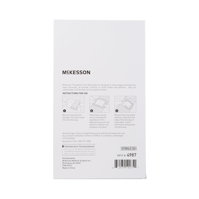 McKesson Octagonal Sterile Dressing with Frame-Style Delivery, 6 x 8 Inch, Transparent, 1 Box of 10 (Advanced Wound Care) - Img 6
