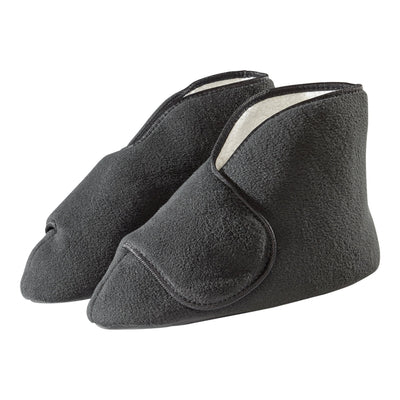 Silverts® Deep and Wide Diabetic Bootie Slippers, Black, 2X-Large, 1 Pair (Slippers and Slipper Socks) - Img 1