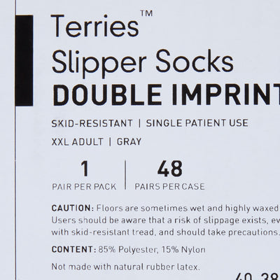 McKesson Terries™ Adult Slipper Socks, 2X-Large, Gray, 1 Case of 48 (Slippers and Slipper Socks) - Img 7