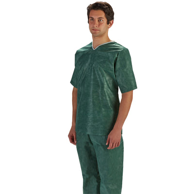 SHIRT SCRUB GRN XL 30/CS NONWOVEN 46-48" (Shirts and Scrubs) - Img 2