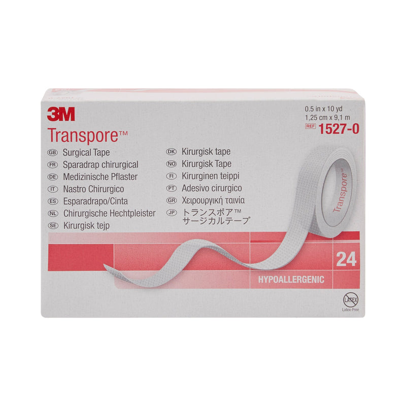 3M™ Transpore™ Plastic Medical Tape, 1/2 Inch x 10 Yard, Transparent, 1 Roll (General Wound Care) - Img 4