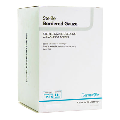 DermaRite® Bordered Gauze White Adhesive Dressing, 2 x 2 Inch, 1 Each () - Img 2