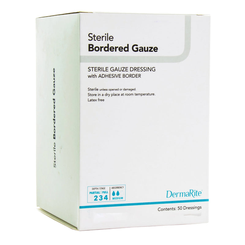 DermaRite® Bordered Gauze White Adhesive Dressing, 2 x 2 Inch, 1 Each () - Img 2