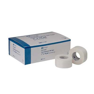 Kendall™ Hypoallergenic Silk-Like Cloth Medical Tape, 2 Inch x 10 Yard, White, 1 Box of 6 (General Wound Care) - Img 1