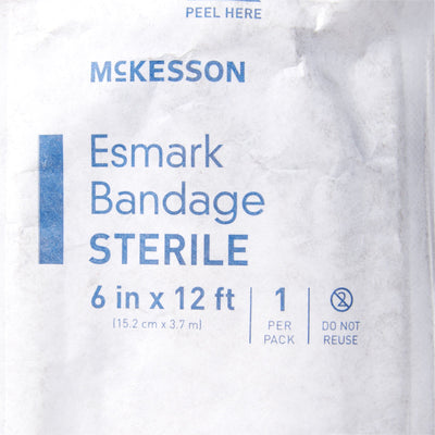 McKesson No Closure Esmark Compression Bandage, 6 Inch x 4 Yard, 1 Case of 20 (General Wound Care) - Img 4