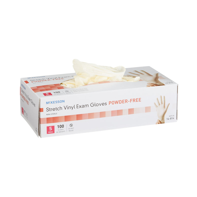 McKesson Stretch Vinyl Exam Glove, Small, Ivory, 1 Box of 100 () - Img 1
