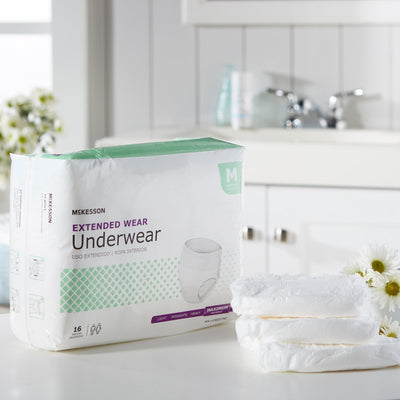 McKesson Extended Wear Maximum Absorbent Underwear, Medium, 1 Bag of 16 () - Img 10
