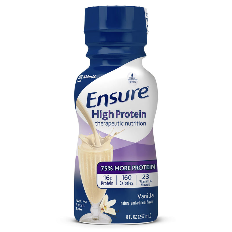 Ensure® High Protein Therapeutic Nutrition Shake Vanilla Oral Protein Supplement, 8 oz. Bottle, 1 Case of 24 (Nutritionals) - Img 1