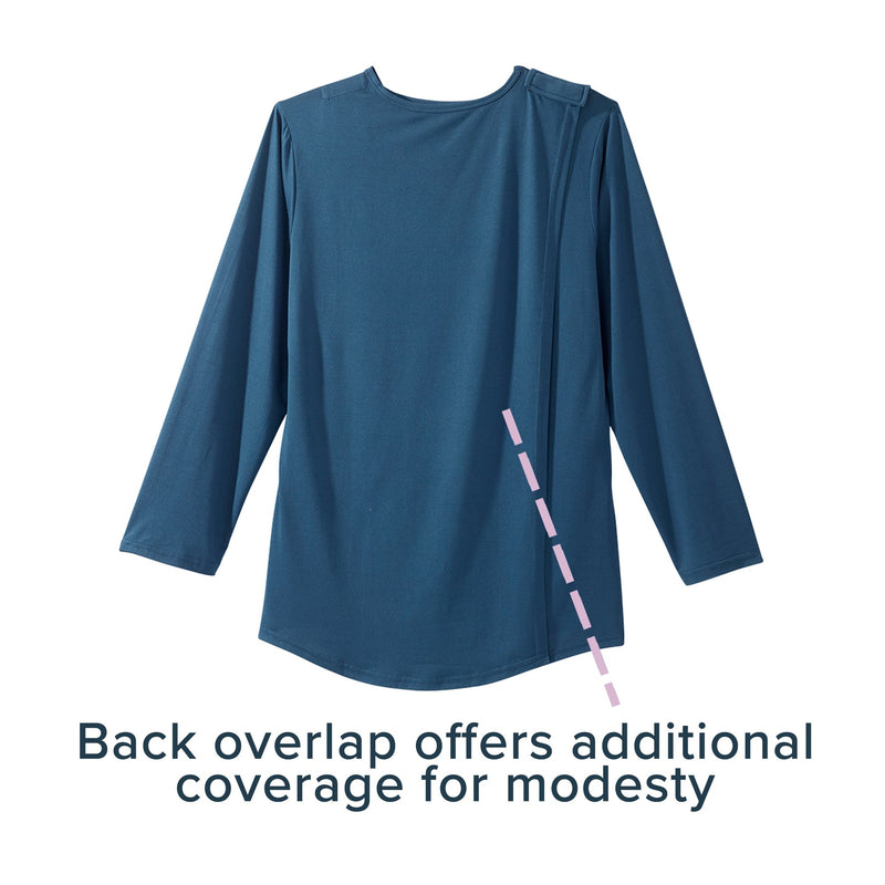 Silverts® Open Back Adaptive Shirt, Medium, Navy Blue, 1 Each (Shirts and Scrubs) - Img 9